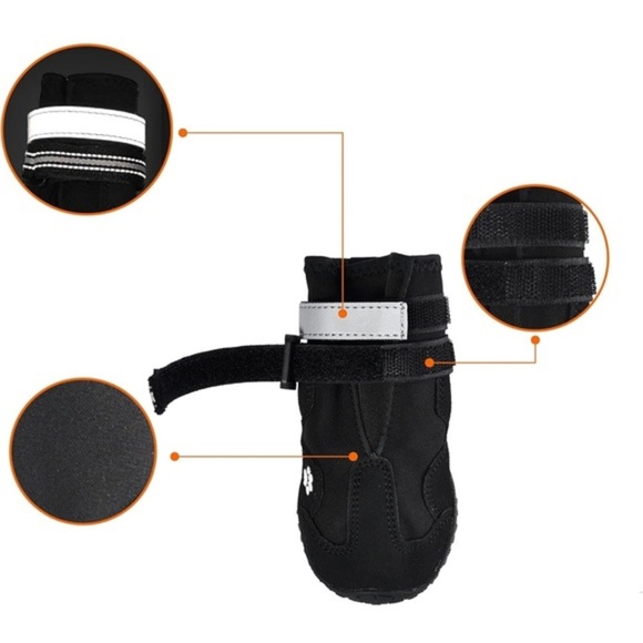 Amazon Basics Size 5 Waterproof Anti-Slip Reflective Dog Boots - 2.4" x 2.8"‎ - Picture 5 of 8